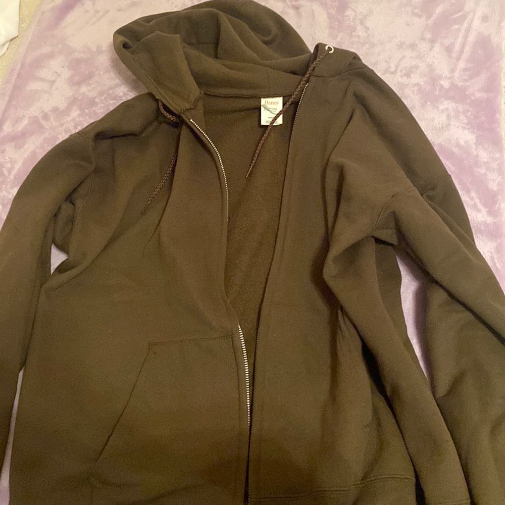 Hanes Brown Zip-Up